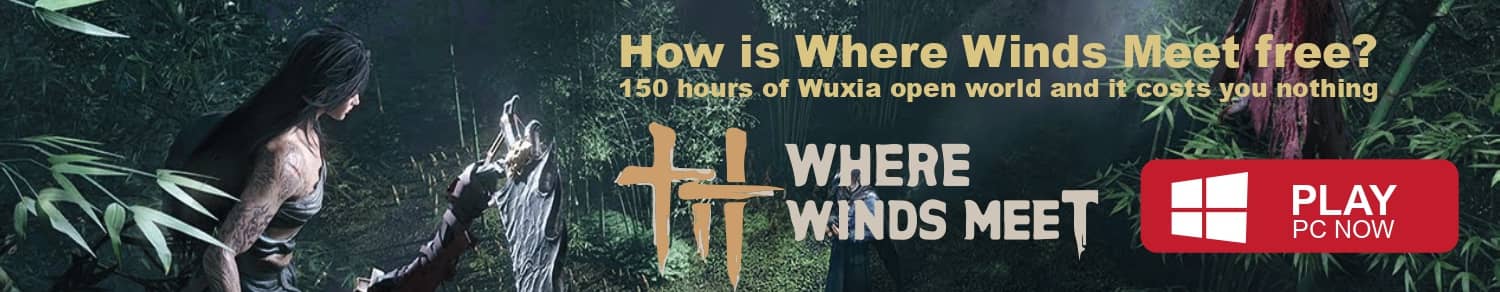 Best PC build for Where Winds Meet showing three hardware tiers from budget to high-end